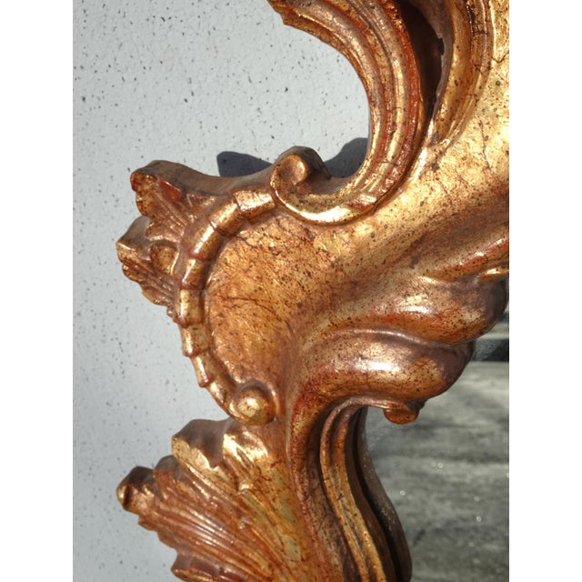 51" Tall Vintage French Provincial Gold Ornate Wall Mantle Mirror For Sale In Los Angeles - Image 6 of 13