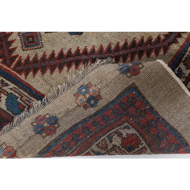 1900 - 1909 Authentic Persian Handmade Wool Runner For Sale - Image 5 of 8