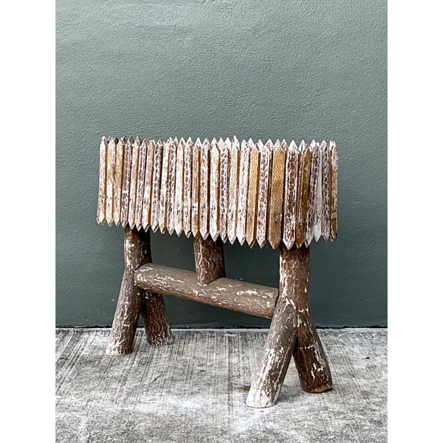Wood Vintage Patinated Wood Box Planter For Sale - Image 7 of 12