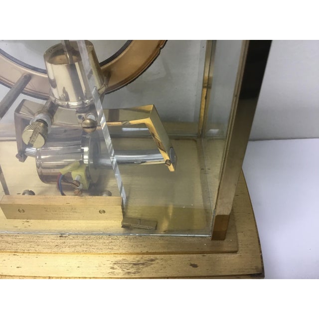 Vintage Kieninger & Obergfell Brass and Glass Mantle Clock For Sale - Image 4 of 4