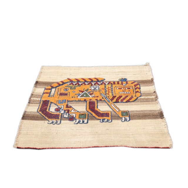 1920s Antique Handwoven Gabbeh Palas Textile Art For Sale - Image 5 of 7