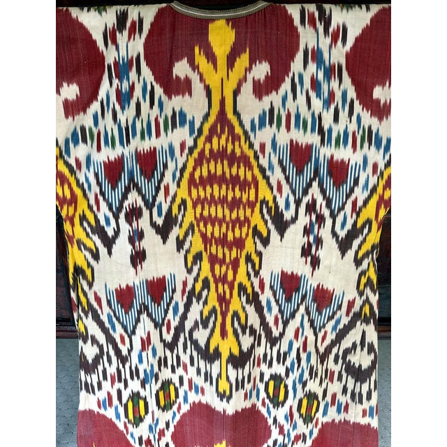Vintage Woven Ikat Chapan Robe Central Asia Uzbekistan For Sale - Image 16 of 17