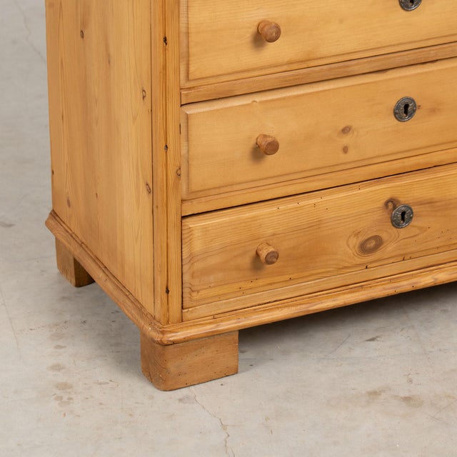 Early 20th Century Danish Pine Small Chest of Four Drawers Nightstand For Sale - Image 12 of 14