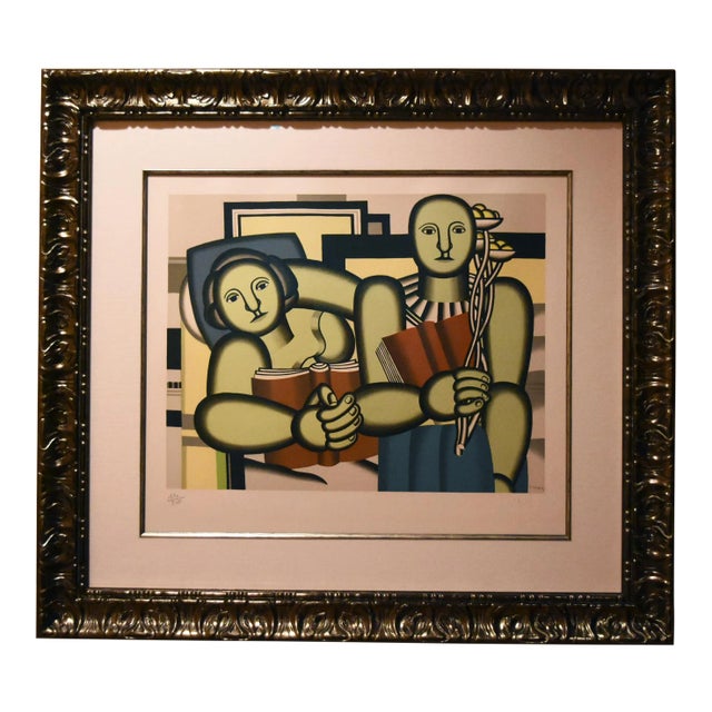 1950s Vintage Fernand Leger "La Lecture" Pochoir Lithograph Print For Sale