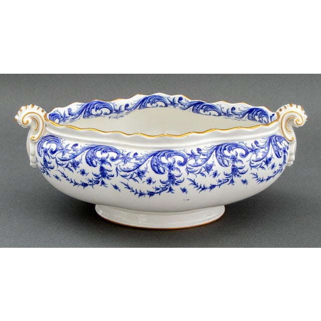 Set of Five Royal Worcester Blue and White Glazed Soup Tureens, 19th century, four covered, each with "Wilhelm & Graef /...