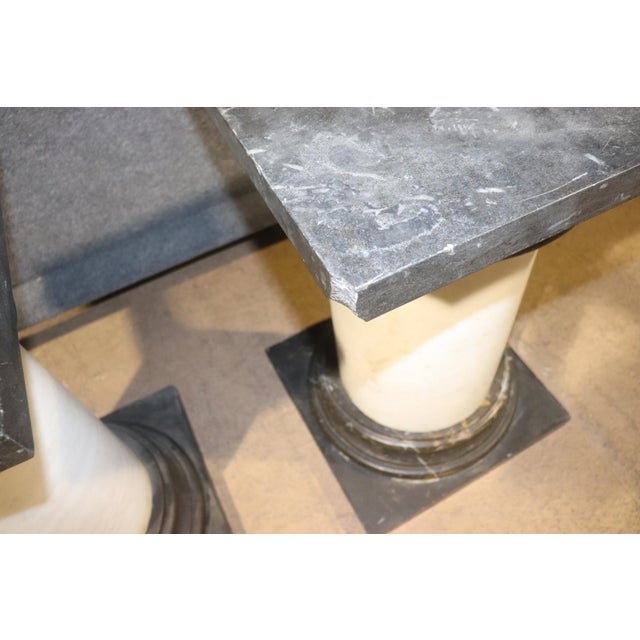 Italian Pair Marble Italian Ionic Style Palatial Pedestals For Sale - Image 3 of 11