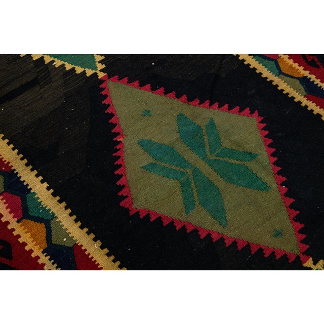 Brown Vintage Kilim Brown Handmade Flatweave Tribal Wool Runner For Sale - Image 8 of 10