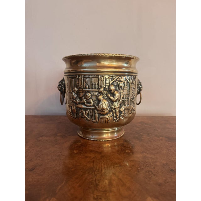 Antique Edwardian Brass Coal Bucket, 1900 For Sale - Image 6 of 7