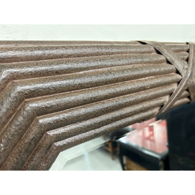 Late 20th Century 20th Century Harrison Van Horn Ribbon and Reed Mirror For Sale - Image 5 of 7