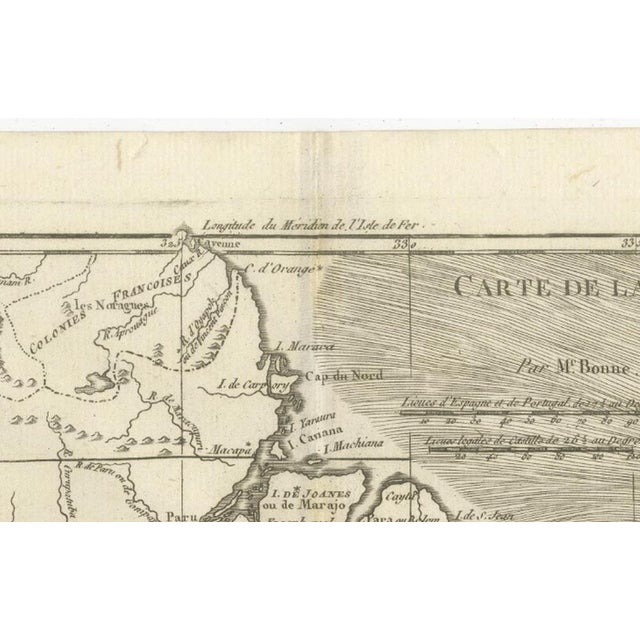 Northern Brazil and Amazon Basin Enlightenment Map by Rigobert Bonne, 1780s For Sale - Image 4 of 12