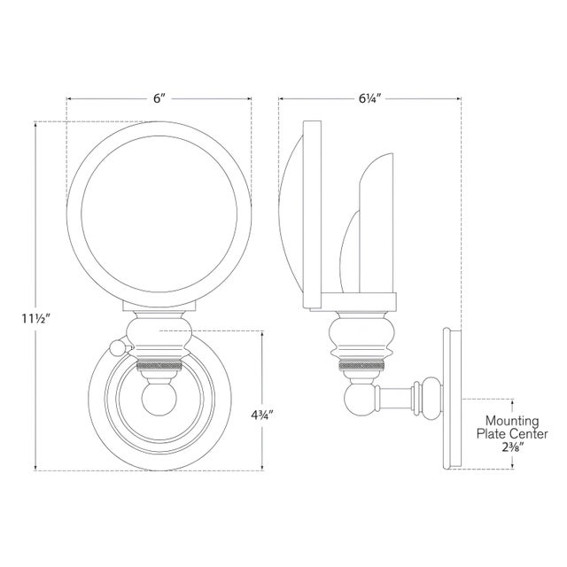 Transitional Chapman & Myers for Visual Comfort Signature Boston Head Light Sconce in Polished Nickel with White Glass For Sale - Image 3 of 3