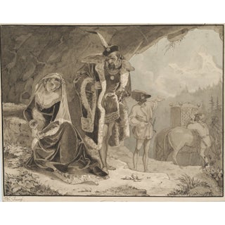 W. Scheuchzer, Blue Grotto at Capri, 1830, Pencil For Sale