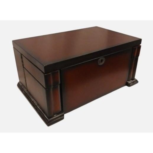 Wood 2005 Bombay Company Jewelry Chest 15x9 Compartment Drawers Cherry Wood Vintage For Sale - Image 7 of 16