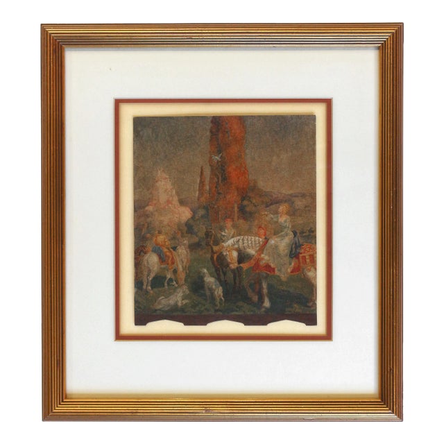 Mid-20th Century American Framed Painted Screen by Kenneth Steven MacIntire For Sale