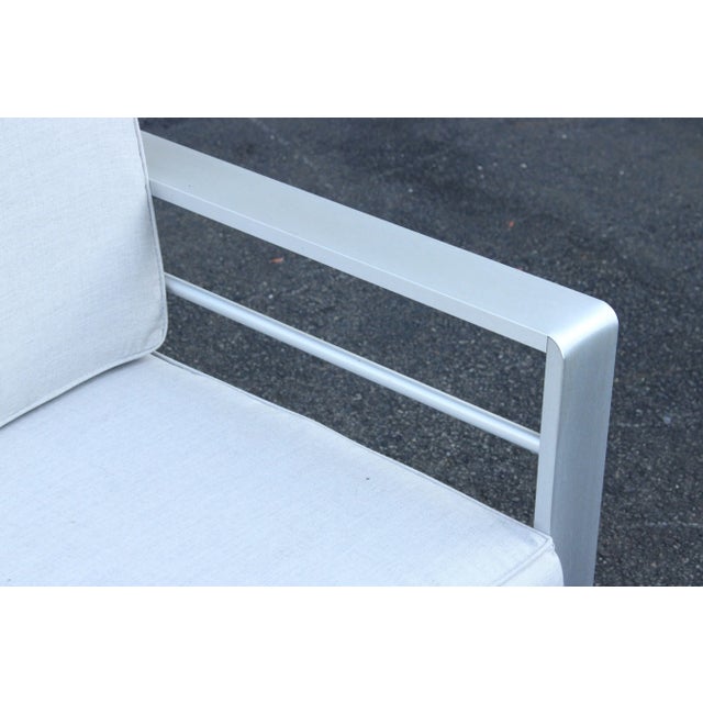 Silver Mozaic Company Modern Pair of Aluminum Outdoor Lounge Chairs For Sale - Image 8 of 12