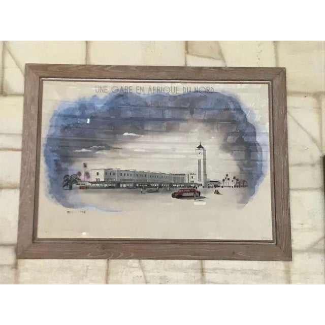 Modern Emile Deschler, Une gare en Afrique du Nord, Painting For Sale - Image 3 of 10