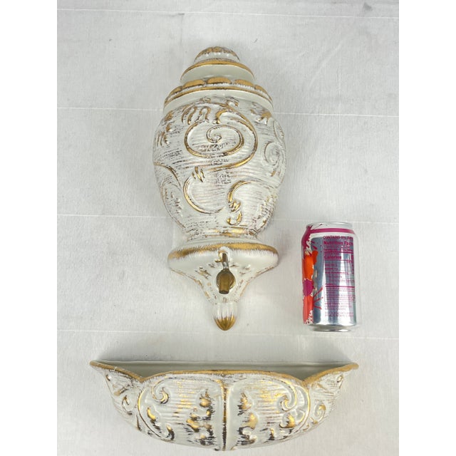 1960s Royal Haeger Lavabo Wall Fountain & Planter in Gold Tweed For Sale - Image 11 of 13