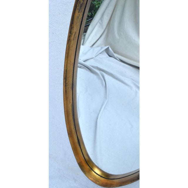 Wood Vintage Labarge Oval Gilt-Wood Mirror, Italy 1960's For Sale - Image 7 of 11