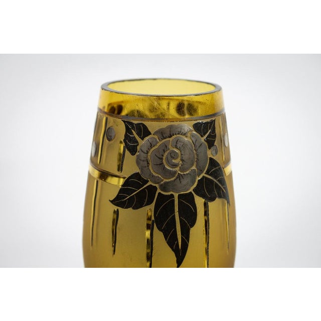 Amber-Tinted Glass Vase, 1930s For Sale - Image 10 of 11