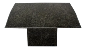 Square Black Granite Pedestal Base Coffee Table