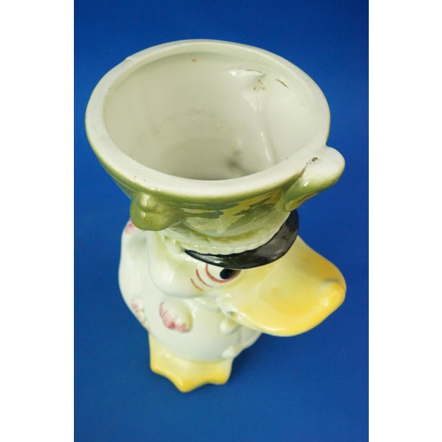 20th Century Deco Ceramic Sugar Bowl Vase Police Duck by Tarcisio Tosin for La Freccia, Italy., 1930s For Sale - Image 13 of 18