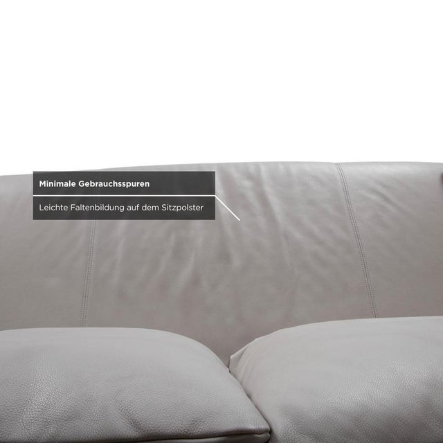1600 Leather Three-Seater Grey Sofa with Manual Function by Rolf Benz For Sale - Image 9 of 13