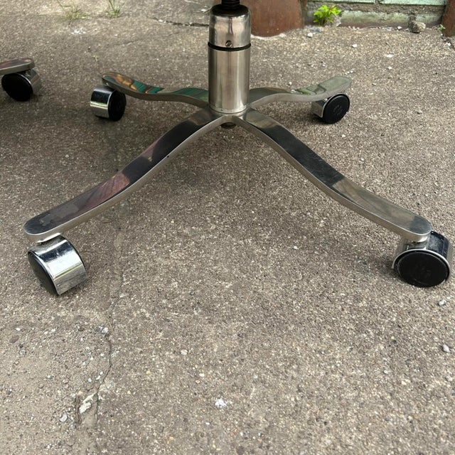 Set of 5 Ward Bennet Office Chairs Bentwood Stainless Polished Base For Sale In Cleveland - Image 6 of 13