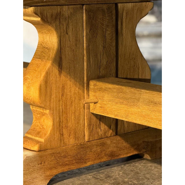 Large 4 Meter Bleached Oak Farmhouse Dining Table, 1925 For Sale - Image 3 of 18