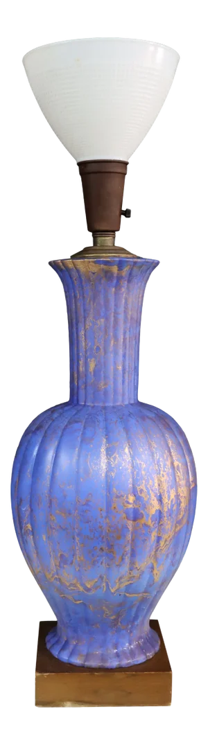 Mid 20th Century Iridescent Vase Torchiere Table Lamp