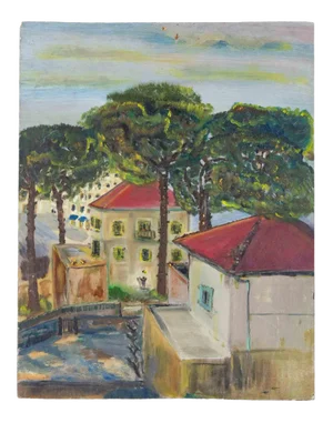Sirio Pellegrini, Urban Landscape, Oil Painting, 1960s