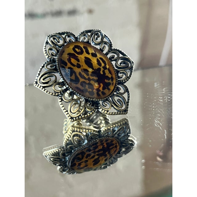 Ciner Y2k Leopard-Print Cocktail Ring For Sale - Image 4 of 6