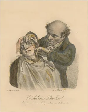 Boilly, Barber, Hand Colored Lithograph