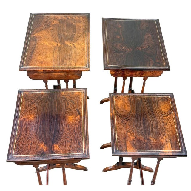 Antique Regency Rosewood Quartetto Nesting Tables, 1825, Set of 4 For Sale - Image 12 of 16