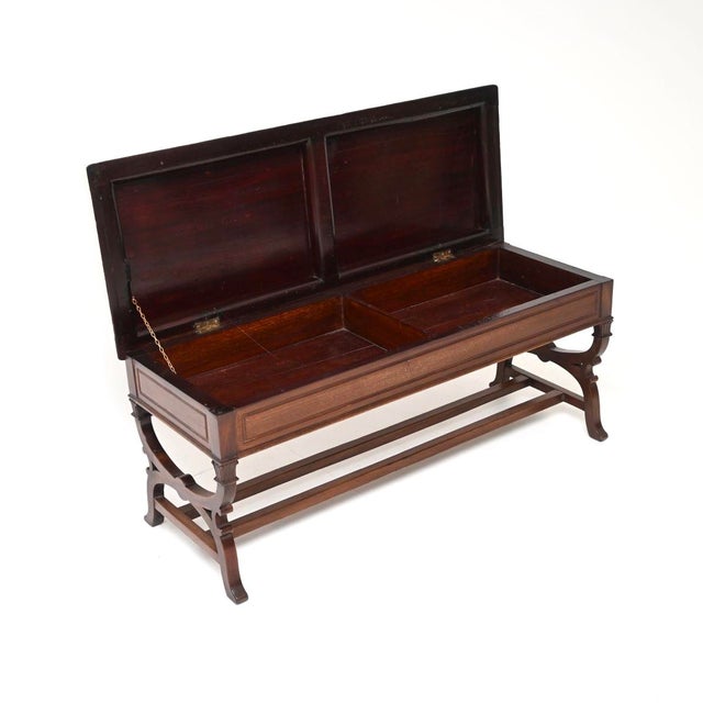 A beautiful and very well made antique Victorian piano duet stool / bench. This was made in England, it dates from the...