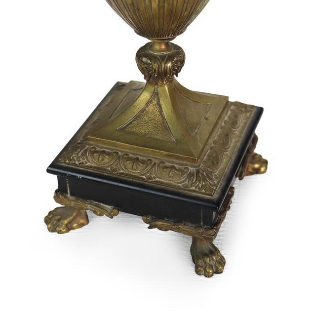 Pair of Antique Classical Bronze & Slate Garnitures Urns C1890 For Sale - Image 6 of 8