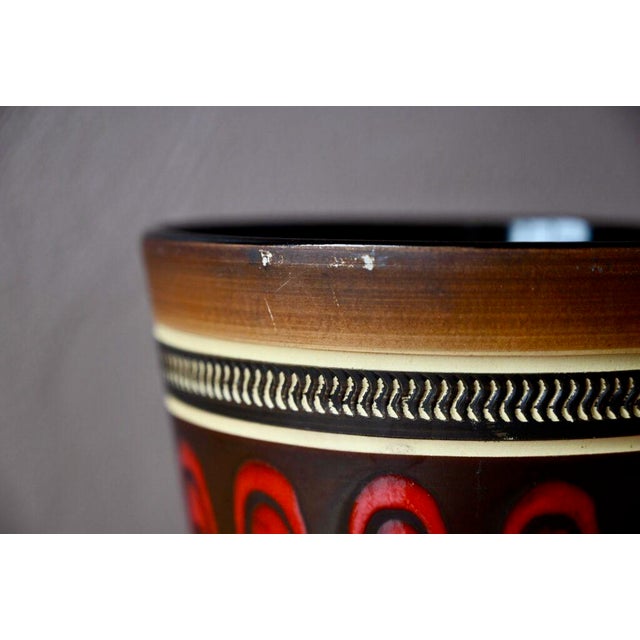 1960s Brutalist Flower Pot with Fat Lava Decoration, 1960s For Sale - Image 5 of 8