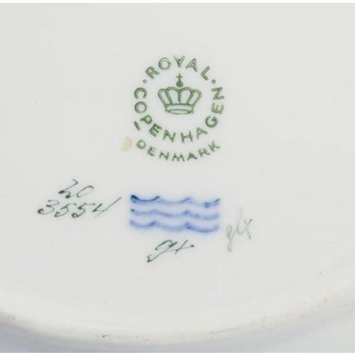 Royal Copenhagen Flora Danica openwork lunch plate in hand-painted porcelain with flowers and gold decoration. Model:...