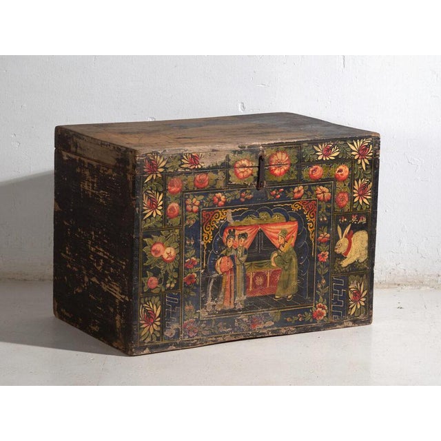 Antique Chinese Painted Trunk For Sale - Image 12 of 12