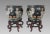 Nyonya Straits Chinese Porcelain Planters, Jardinieres, Famille Noire Black With Goldfish & Phoenix Birds, a Pair, Rosewood Stands, Early 20th Century For Sale In Tampa - Image 6 of 12