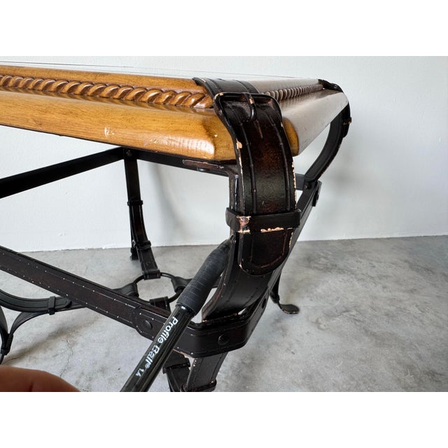 Vintage Adnet Hermès-Style Equestrian Strap End Table/ Sold For Sale - Image 11 of 12