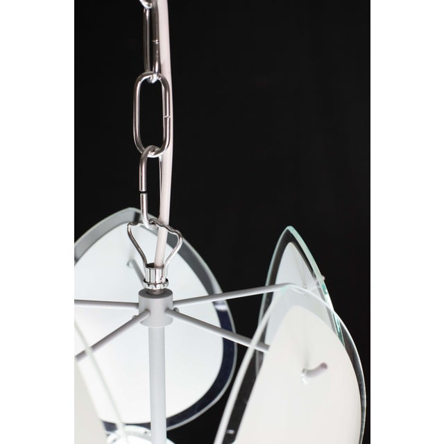 Vistosi White Murano Glass Teardrop-Shaped Discs Chandelier, Italy, 1970s For Sale - Image 9 of 15