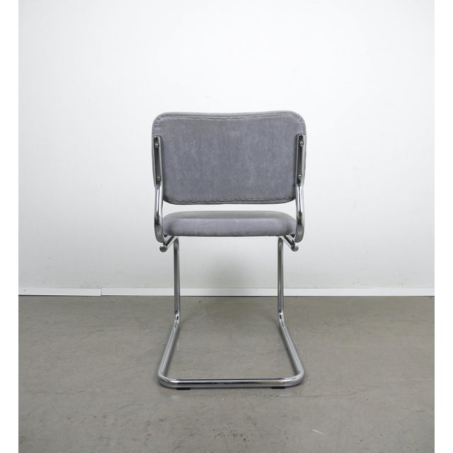 Steel Tube Cantilever Chairs with Grey Fabric Upholstery, Germany, 1970s, Set of 2 For Sale - Image 9 of 18