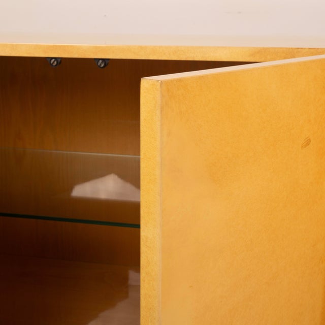 Mid-Century Modern Italian Parchment and Brass Sideboard from Tura Milano, 1970s For Sale - Image 15 of 18