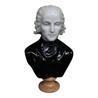 Wolfgang Mozart Tricolor Marble Bust For Sale