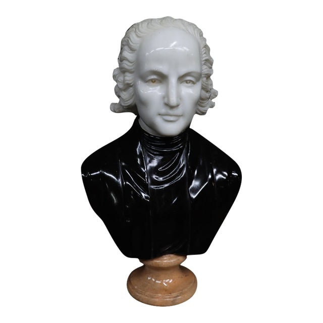 Wolfgang Mozart Tricolor Marble Bust For Sale