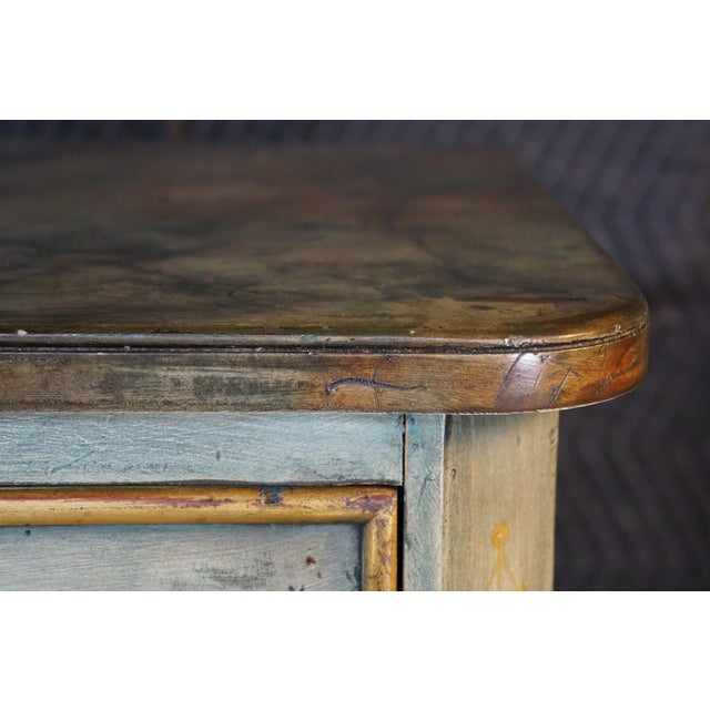 Gray Late 20th Century Rare Karges French Provincial Artist Signed Cherry Chest Faux Marble Top Commode For Sale - Image 8 of 18