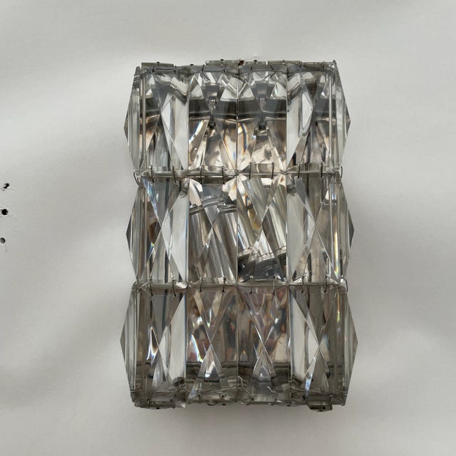 Kalmar Lighting 1960s Austrian Faceted Crystal Sconces - a Pair For Sale - Image 4 of 10