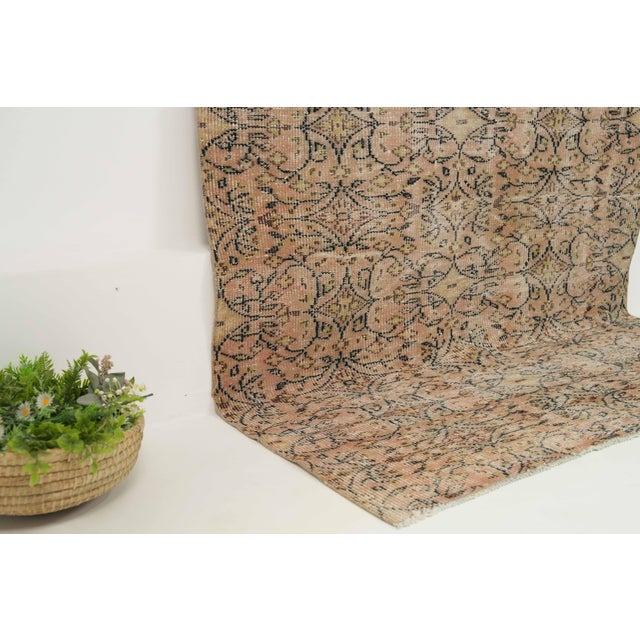 1970s Vintage Turkish Handmade Wool Cotton Beige Area Rug For Sale - Image 4 of 13