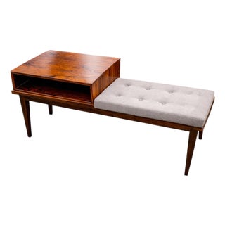 Side Table With Bench & Storage in Rosewood, Unknown, 1960s For Sale