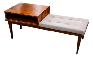 Side Table With Bench & Storage in Rosewood, Unknown, 1960s